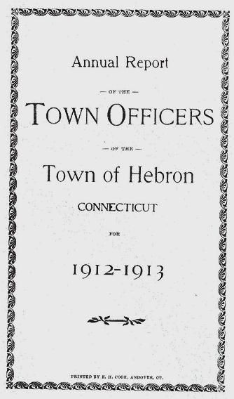 Hebron Town Report 1912-1913